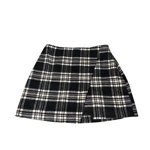 Abercrombie & Fitch Red Plaid Wool Mini Skirt